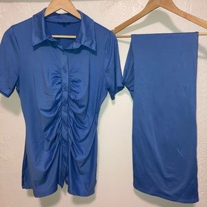 Pants and shirt set.